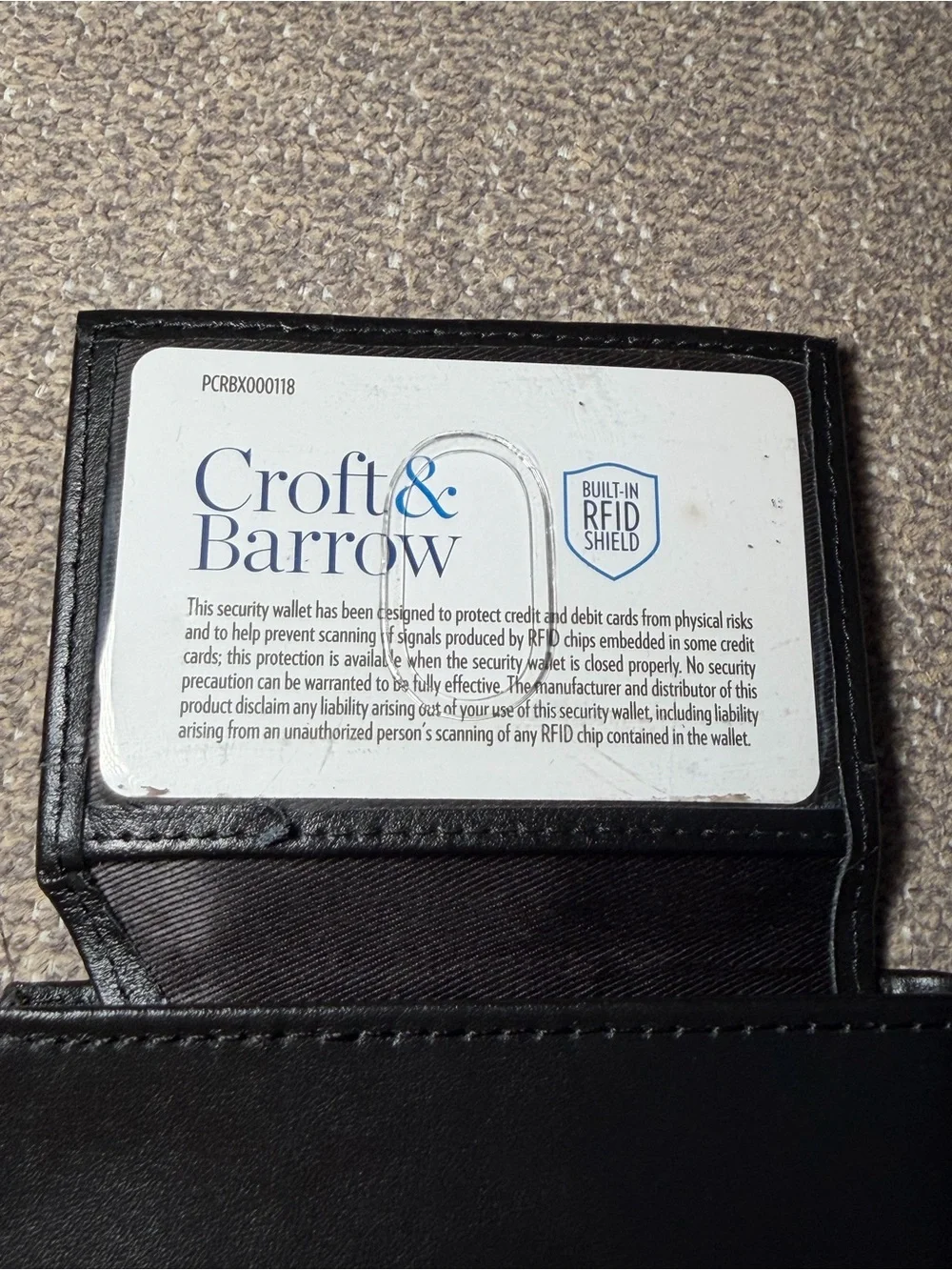 Black Leather Bifold Men’s Wallet with ID Flap